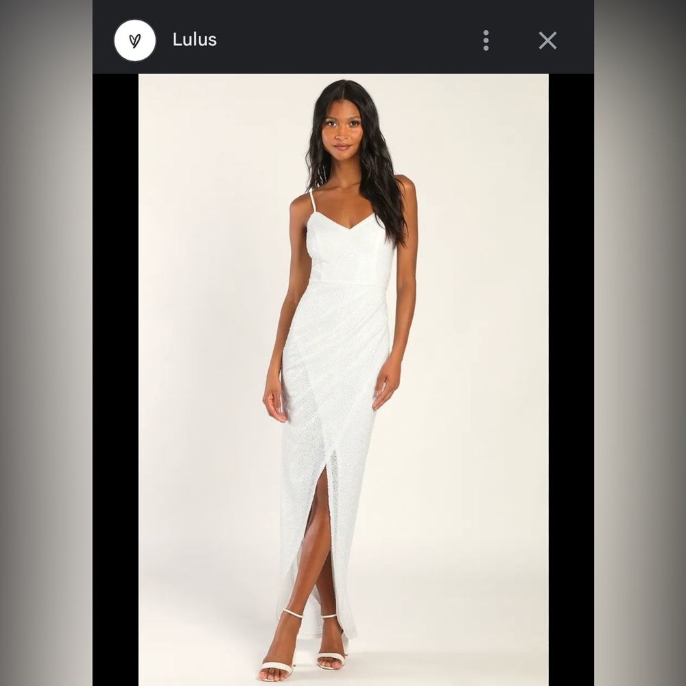 Lulu’s Forever Your Girl White Sequins Dress
